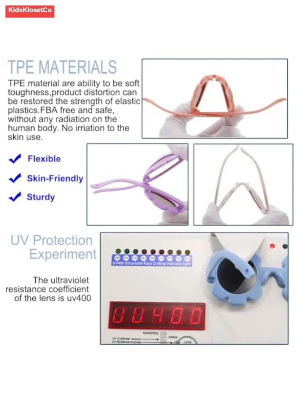 Baby Flower Sunglasses with Strap, Flexible Bendable Newborn UV400 Sunglasses